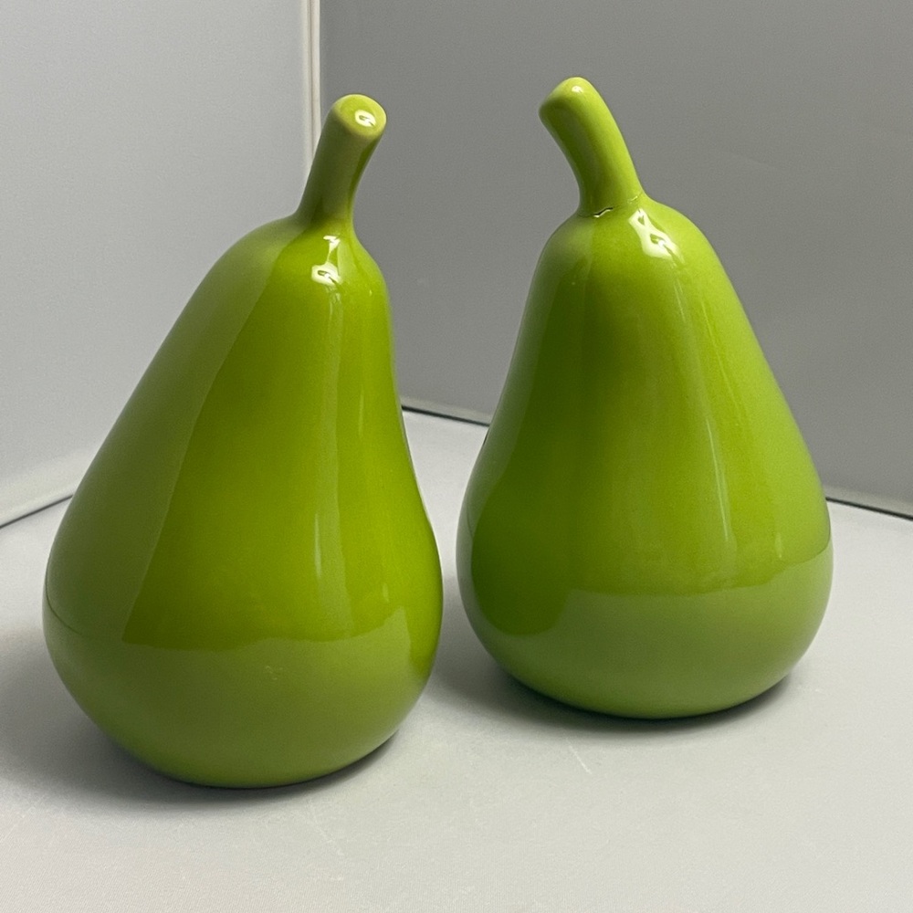 Pair Ceramic‎ Pears In Green